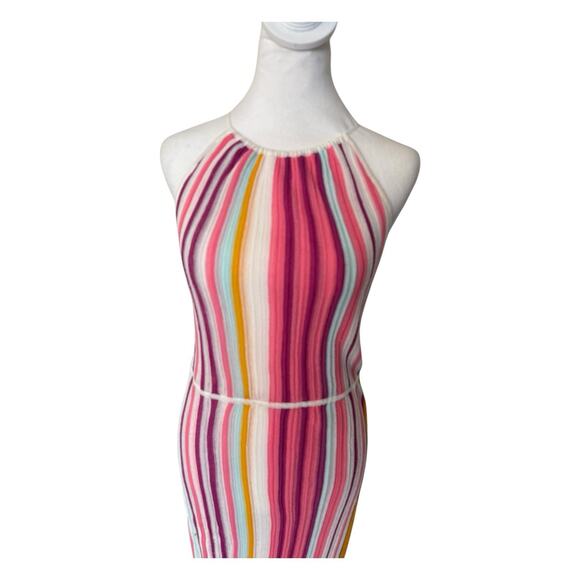 Lover The Label Holly Midi Dress Size 10 Rainbow Halter - Picture 3 of 16